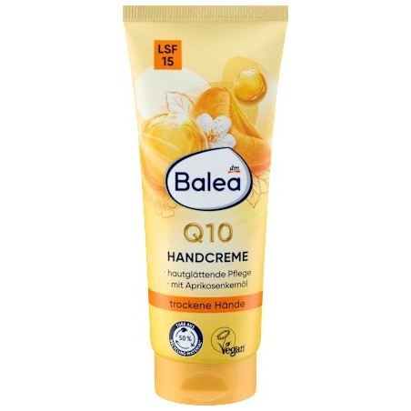 Crème pour les mains Q10 à l'huile d'abricot et SPF 15
